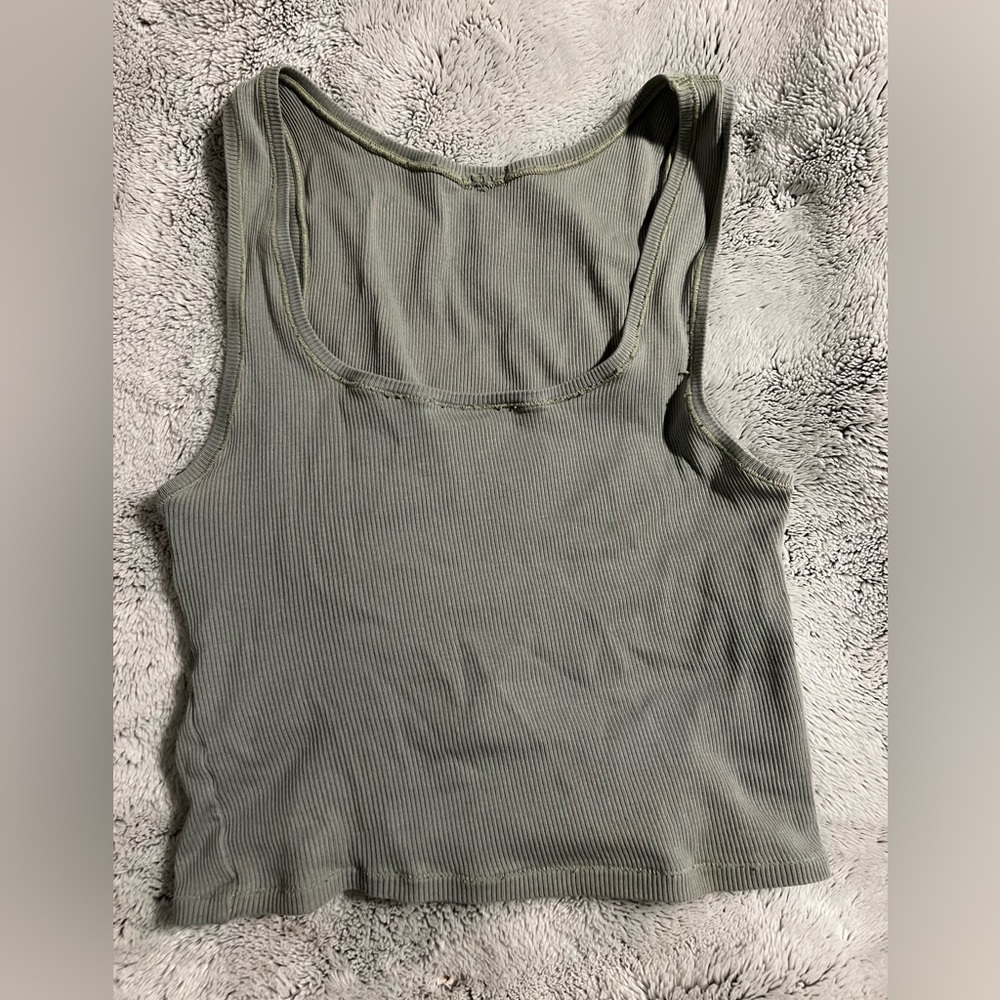 Skims Light Green Ribbed Tank